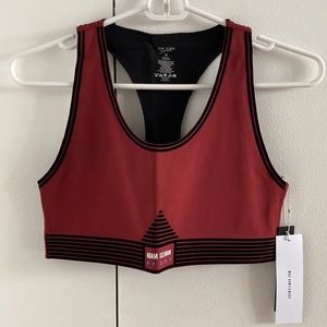 NWT Adam Selman Sport Bonded Active Tank Sports Bra - Oxblood Size Small